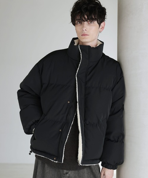 タフタ×ボア リバーシブル機能性中綿ジャケット 【600フィルパワー