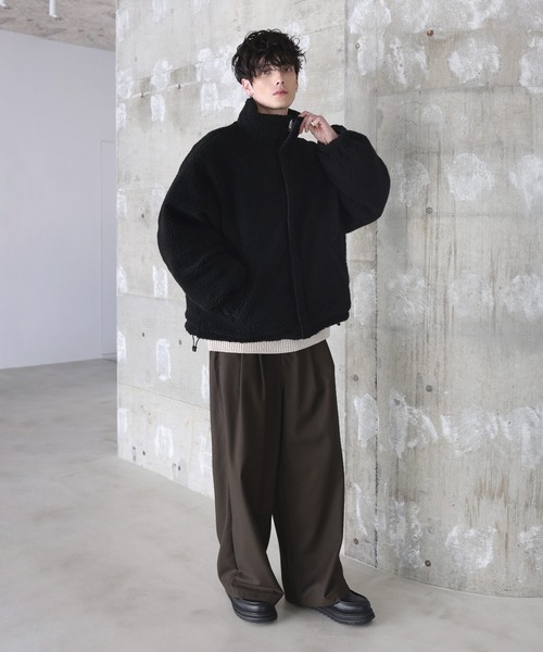 タフタ×ボア リバーシブル機能性中綿ジャケット 【600フィルパワー