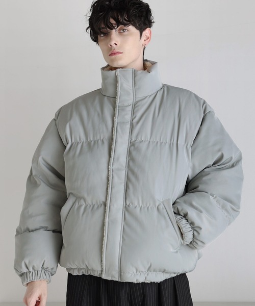 タフタ×ボア リバーシブル機能性中綿ジャケット 【600フィルパワー