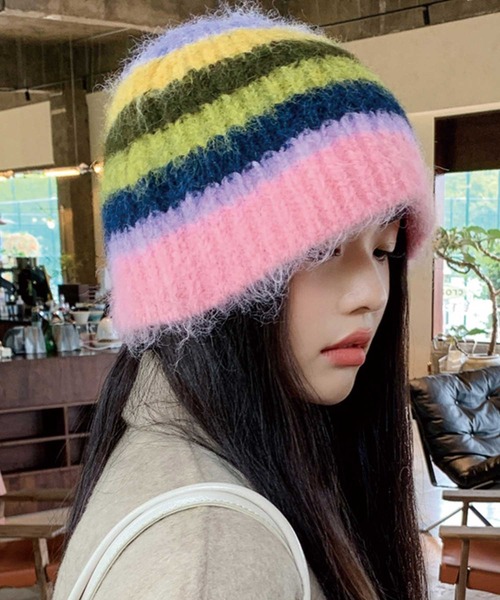 SPIGA（スピーガ）の「モヘアニット帽（ハット・レディース・オフホワイト/ピンク/ホワイト/ブラック/パープル・FREE）」の5枚目の写真