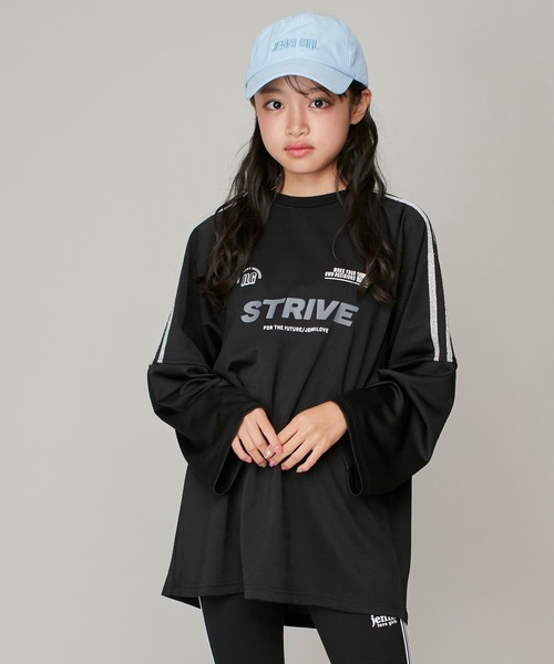 JENNI love(ジェニィラブ)の「ラメラインゲーミングロング丈ロンT(Tシャツ/カットソー・キッズ・オフホワイト/ブラック/サックスブルー・130cm/140cm/150cm/160cm)」の18枚目の写真