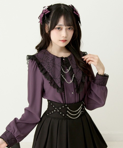 角襟クモレースチェーンブラウス（シャツ/ブラウス）｜DearMyLove