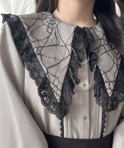 美品 モラビトプルミエ モニーレ付き ツイストデザイン ウールブラウス 38 美品 モラビトプルミエ モニーレ付き ツイストデザイン ウール