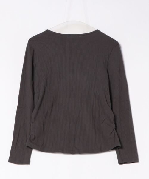 aimoha（アイモハ）の「Vネックヘンリートップス（Tシャツ/カットソー・レディース・ネイビー/ベージュ/ワインレッド/ホワイト/ブラック/グレー・FREE）」の7枚目の写真