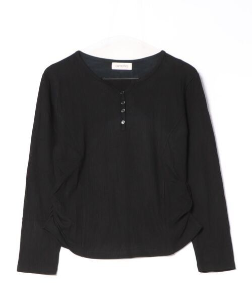 aimoha（アイモハ）の「Vネックヘンリートップス（Tシャツ/カットソー・レディース・ネイビー/ベージュ/ワインレッド/ホワイト/ブラック/グレー・FREE）」の11枚目の写真