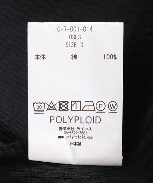 POLYPLOID（ポリプロイド）の「POLYPLOID / ポリプロイド : OVERSIZE LONGSLEEVE C : C-7-001-014[COR]（Tシャツ/カットソー・メンズ・ブラック・3）」の4枚目の写真