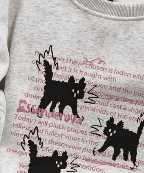 Dita Muaj.(ディータムアージュ)の「ねこ落書きスウェット(スウェット・レディース・グレー・FREE)」の4枚目の写真