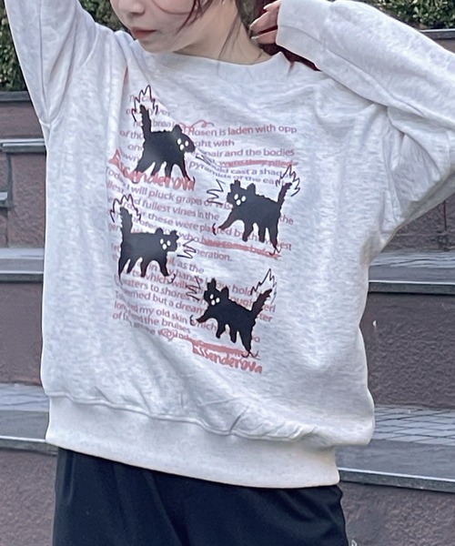 Dita Muaj.(ディータムアージュ)の「ねこ落書きスウェット(スウェット・レディース・グレー・FREE)」の10枚目の写真