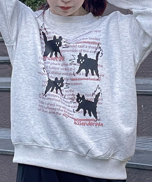 Dita Muaj.(ディータムアージュ)の「ねこ落書きスウェット(スウェット・レディース・グレー・FREE)」の13枚目の写真