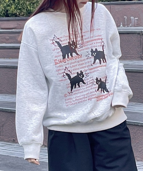 Dita Muaj.(ディータムアージュ)の「ねこ落書きスウェット(スウェット・レディース・グレー・FREE)」の9枚目の写真