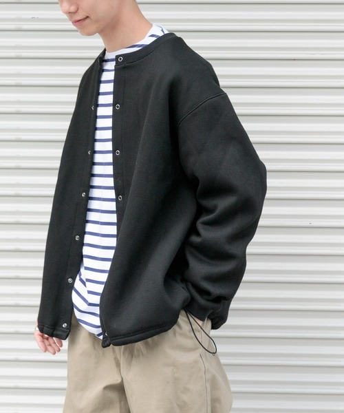 FORK&SPOON(フォークアンドスプーン)の「FORK&SPOON 裏毛スナップボタンカーディガン(カーディガン/ボレロ・メンズ・ブラック/グレー系その他・4/5)」の7枚目の写真