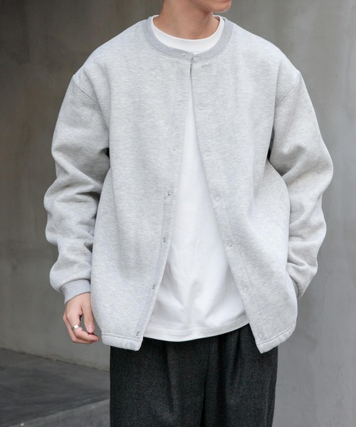 FORK&SPOON(フォークアンドスプーン)の「FORK&SPOON 裏毛スナップボタンカーディガン(カーディガン/ボレロ・メンズ・ブラック/グレー系その他・4/5)」の16枚目の写真