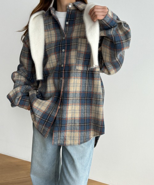 CANAL JEAN（キャナルジーン）の「El mar ウール混チェックシャツ