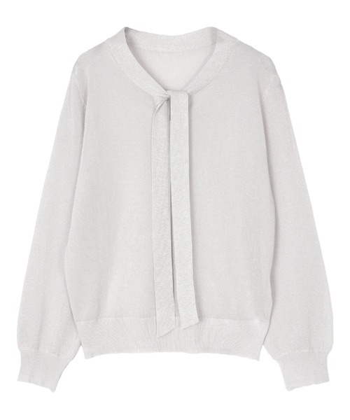 UR'S（ユアーズ）の「シアーボウタイニット（ニット/セーター・レディース・グレー系その他/ホワイト系その他/ブラック系その他・L/M/S）」の5枚目の写真