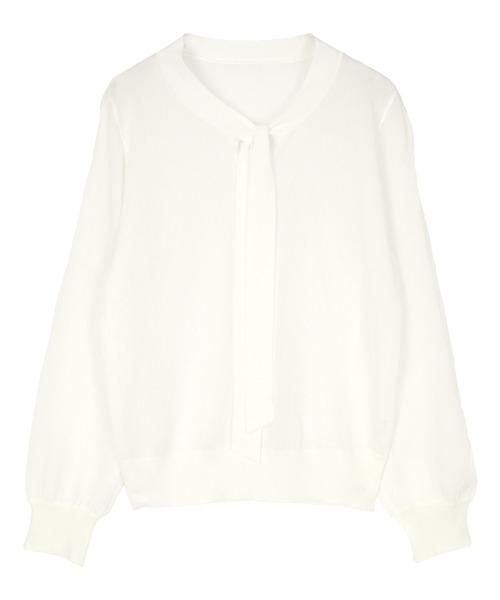 UR'S（ユアーズ）の「シアーボウタイニット（ニット/セーター・レディース・グレー系その他/ホワイト系その他/ブラック系その他・L/M/S）」の7枚目の写真