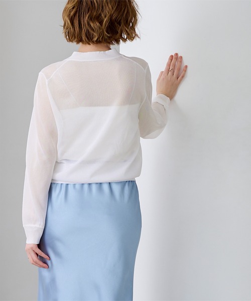 UR'S（ユアーズ）の「シアーボウタイニット（ニット/セーター・レディース・グレー系その他/ホワイト系その他/ブラック系その他・L/M/S）」の9枚目の写真