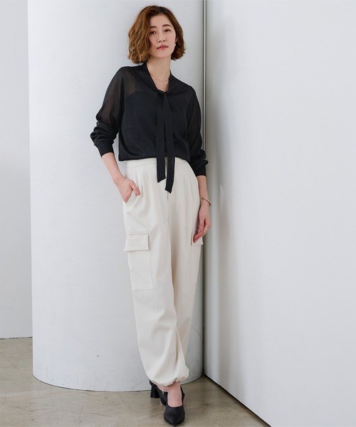 UR'S（ユアーズ）の「シアーボウタイニット（ニット/セーター・レディース・グレー系その他/ホワイト系その他/ブラック系その他・L/M/S）」の13枚目の写真