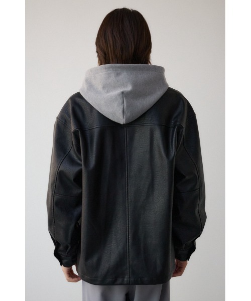 AZUL by moussy(アズールバイマウジー)の「フェイクレザーコーチジャケット(ブルゾン・メンズ・ブラック/ライトグリーン/ライトグレー・MEDIUM/LARGE)」の8枚目の写真