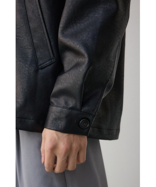 AZUL by moussy(アズールバイマウジー)の「フェイクレザーコーチジャケット(ブルゾン・メンズ・ブラック/ライトグリーン/ライトグレー・MEDIUM/LARGE)」の11枚目の写真