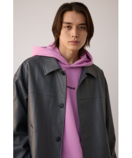 AZUL by moussy(アズールバイマウジー)の「フェイクレザーコーチジャケット(ブルゾン・メンズ・ブラック/ライトグリーン/ライトグレー・MEDIUM/LARGE)」の15枚目の写真