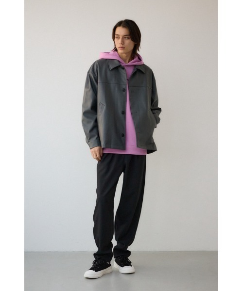 AZUL by moussy(アズールバイマウジー)の「フェイクレザーコーチジャケット(ブルゾン・メンズ・ブラック/ライトグリーン/ライトグレー・MEDIUM/LARGE)」の16枚目の写真
