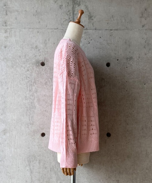 meJane（ミージェーン）の「モヘアライク 透かし編みニットプルオーバー（ニット/セーター・レディース・ホワイト/ピンク・FREE）」の14枚目の写真
