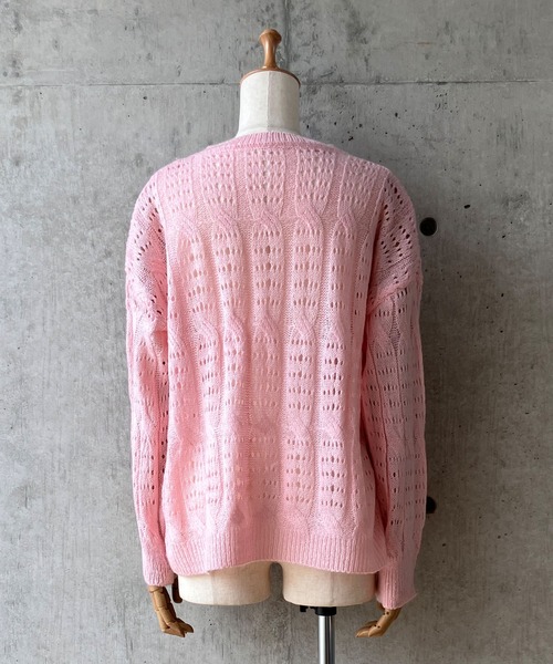 meJane（ミージェーン）の「モヘアライク 透かし編みニットプルオーバー（ニット/セーター・レディース・ホワイト/ピンク・FREE）」の15枚目の写真