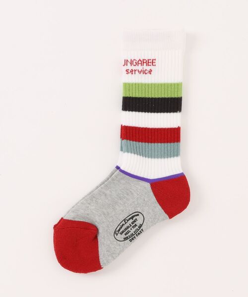 DENIM DUNGAREE（デニムダンガリー）の「STANDARD SERVICE Socks（ソックス/靴下・キッズ・レッド/ブラック・L/M/S）」の2枚目の写真