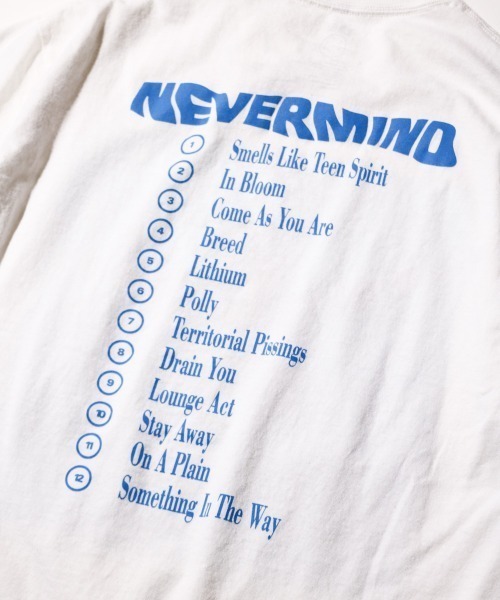 NIRVANA（ニルヴァーナ）の「THRIFTY LOOK スリフティルック / THRIFTY"NIRAVANA"TEE NEVERMIND（Tシャツ/カットソー・メンズ・ホワイト/ホワイト系1・LARGE/X-LARGE/MEDIUM/XX-LARGE）」の8枚目の写真