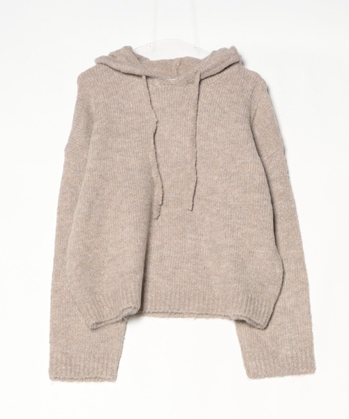 gina tricot(ジーナトリコ)の「Knitted hoodie(パーカー・レディース・ライトグレー/ベージュ・M/S)」の16枚目の写真