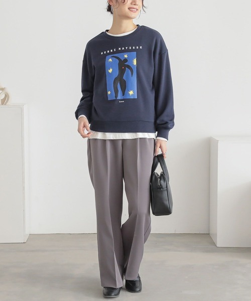 n'OrLABEL（ノアールレーベル）の「『絵画プリントスウェット』（スウェット・レディース・チャコール/ネイビー/杢グレー・2/1）」の7枚目の写真