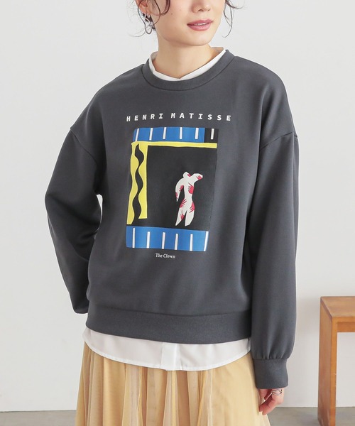 n'OrLABEL（ノアールレーベル）の「『絵画プリントスウェット』（スウェット・レディース・チャコール/ネイビー/杢グレー・2/1）」の9枚目の写真