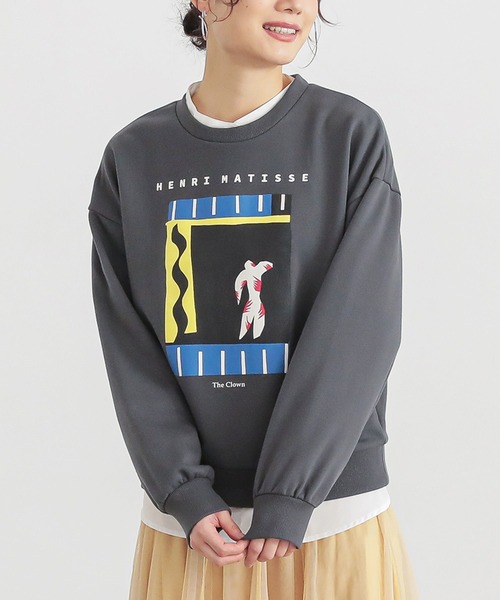 n'OrLABEL（ノアールレーベル）の「『絵画プリントスウェット』（スウェット・レディース・チャコール/ネイビー/杢グレー・2/1）」の10枚目の写真