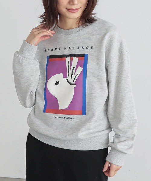 n'OrLABEL（ノアールレーベル）の「『絵画プリントスウェット』（スウェット・レディース・チャコール/ネイビー/杢グレー・2/1）」の12枚目の写真