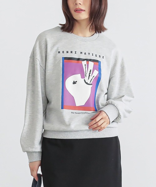 n'OrLABEL（ノアールレーベル）の「『絵画プリントスウェット』（スウェット・レディース・チャコール/ネイビー/杢グレー・2/1）」の13枚目の写真