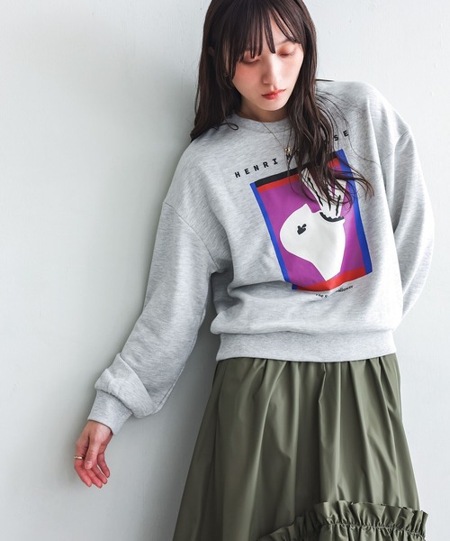 n'OrLABEL（ノアールレーベル）の「『絵画プリントスウェット』（スウェット・レディース・チャコール/ネイビー/杢グレー・2/1）」の13枚目の写真