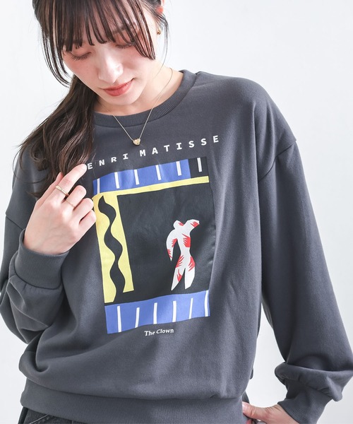 n'OrLABEL（ノアールレーベル）の「『絵画プリントスウェット』（スウェット・レディース・チャコール/ネイビー/杢グレー・2/1）」の8枚目の写真