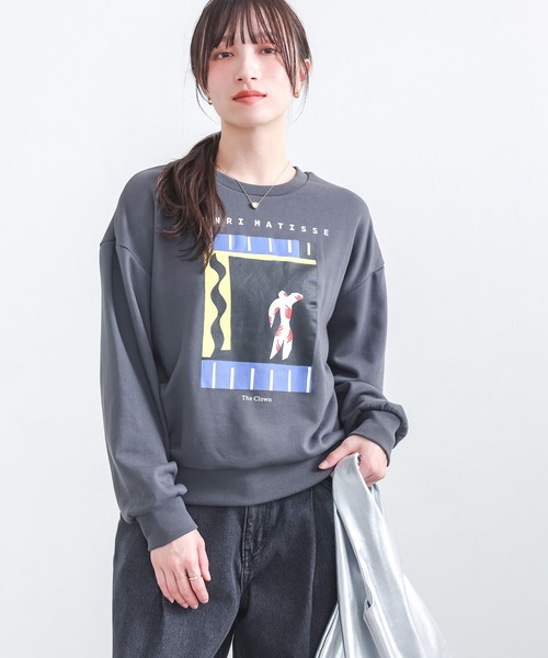 n'OrLABEL（ノアールレーベル）の「『絵画プリントスウェット』（スウェット・レディース・チャコール/ネイビー/杢グレー・2/1）」の9枚目の写真