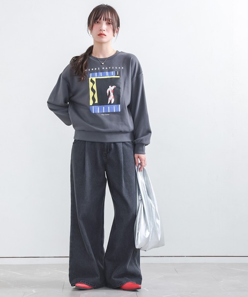 n'OrLABEL（ノアールレーベル）の「『絵画プリントスウェット』（スウェット・レディース・チャコール/ネイビー/杢グレー・2/1）」の11枚目の写真
