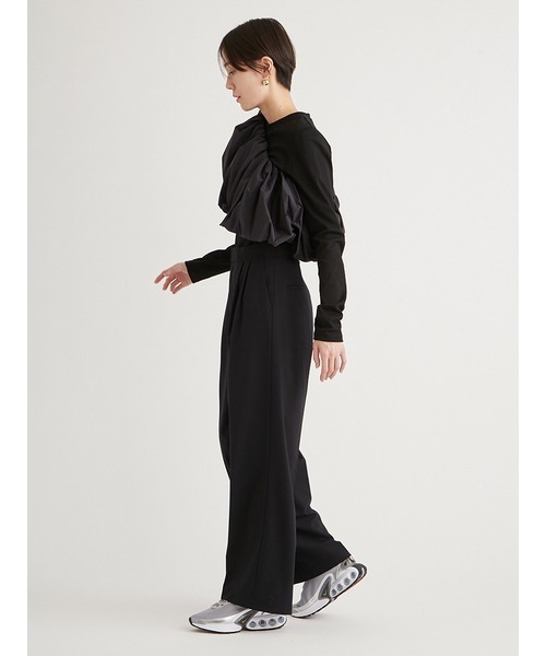 emmi（エミ）の「ウォッシャブルツータックワイドパンツ（スラックス・レディース・ブラック/イエロー・0/1）」の22枚目の写真