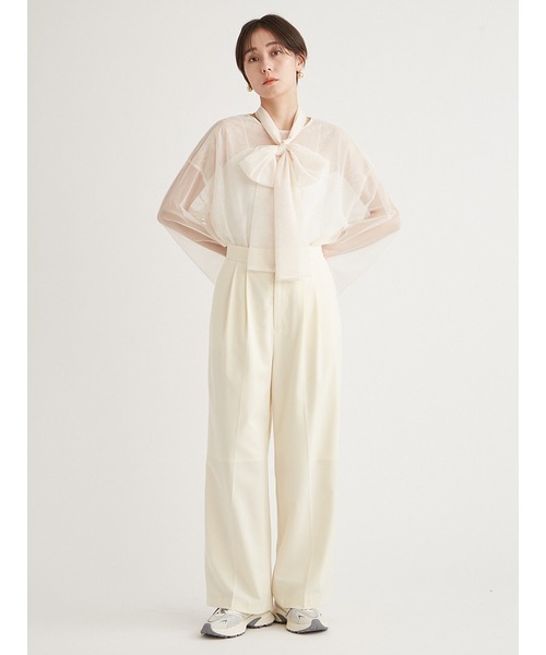 emmi（エミ）の「ウォッシャブルツータックワイドパンツ（スラックス・レディース・ブラック/イエロー・0/1）」の15枚目の写真