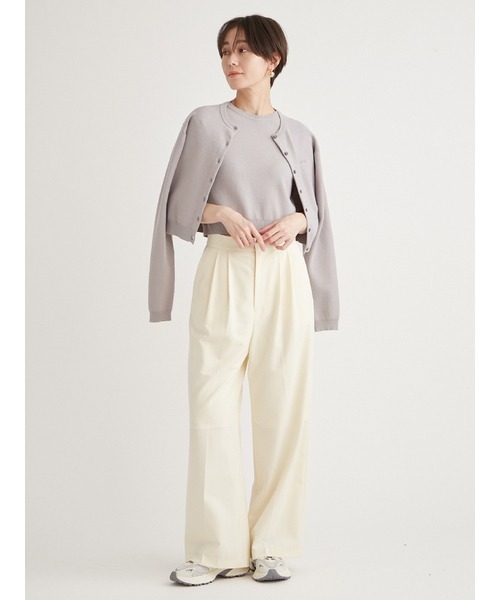 emmi（エミ）の「ウォッシャブルツータックワイドパンツ（スラックス・レディース・ブラック/イエロー・0/1）」の19枚目の写真