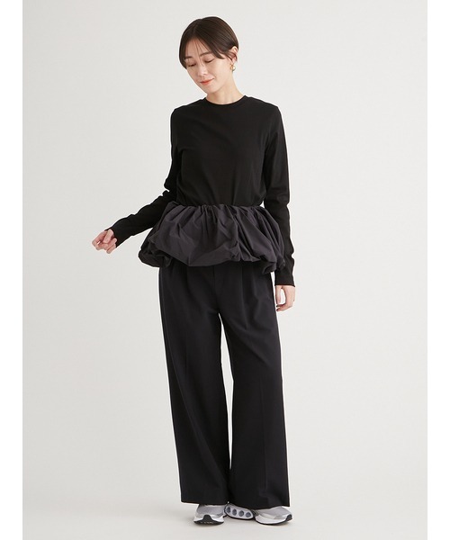 emmi（エミ）の「ウォッシャブルツータックワイドパンツ（スラックス・レディース・ブラック/イエロー・0/1）」の21枚目の写真