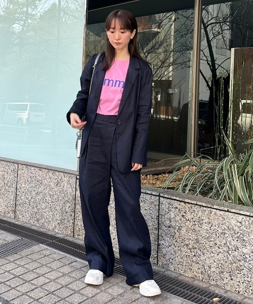emmi（エミ）の「ウォッシャブルツータックワイドパンツ（スラックス・レディース・ブラック/イエロー・0/1）」の3枚目の写真