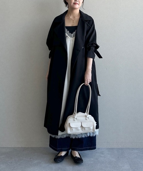 mysty woman（ミスティウーマン）の「ランジェリーキャミワンピース  307175（ワンピース・レディース・オフホワイト/ブルーグレー/チャコールグレー・FREE）」の19枚目の写真