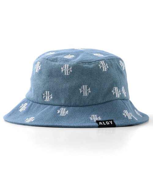 algy（アルジー）の「【ACTIVE】総柄ロゴバケハ（ハット・キッズ・ブラック/インディゴブルー・SMALL/MEDIUM）」の2枚目の写真