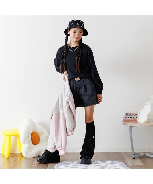 algy（アルジー）の「【ACTIVE】総柄ロゴバケハ（ハット・キッズ・ブラック/インディゴブルー・SMALL/MEDIUM）」の3枚目の写真