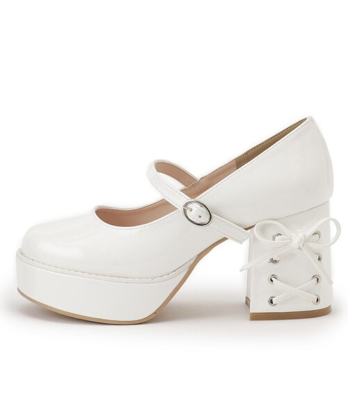 cs T&P（シーエスティーアンドピー）の「厚底ヒールレースアップパンプス（パンプス・レディース・ブラック系1/レッド系3/ホワイト系2・LL/L/M/S）」の11枚目の写真