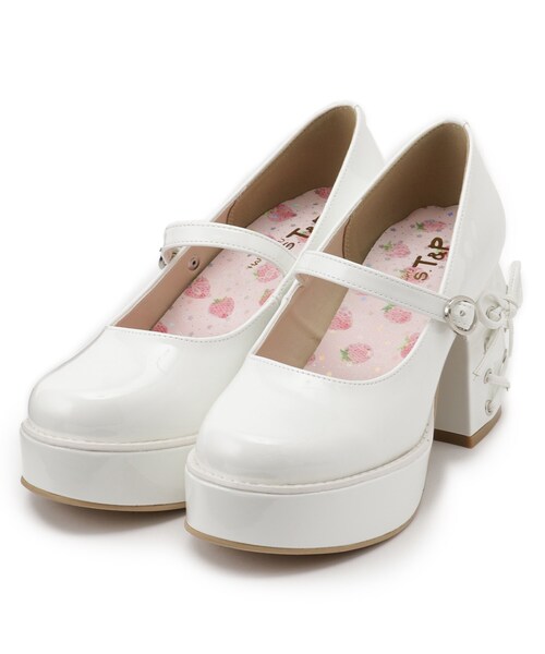 cs T&P（シーエスティーアンドピー）の「厚底ヒールレースアップパンプス（パンプス・レディース・ブラック系1/レッド系3/ホワイト系2・LL/L/M/S）」の5枚目の写真