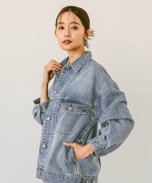 新品　グローバルワーク　 GOODデニムやわらかジャケット　レギュラー　ネイビー GOODデニムやわらかジャケット/250499（デニムジャケット